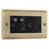 BG Nexus Antique Brass Quadplex 2x Satellite BT and Co-Axial Socket with Surface Pattress Back Box