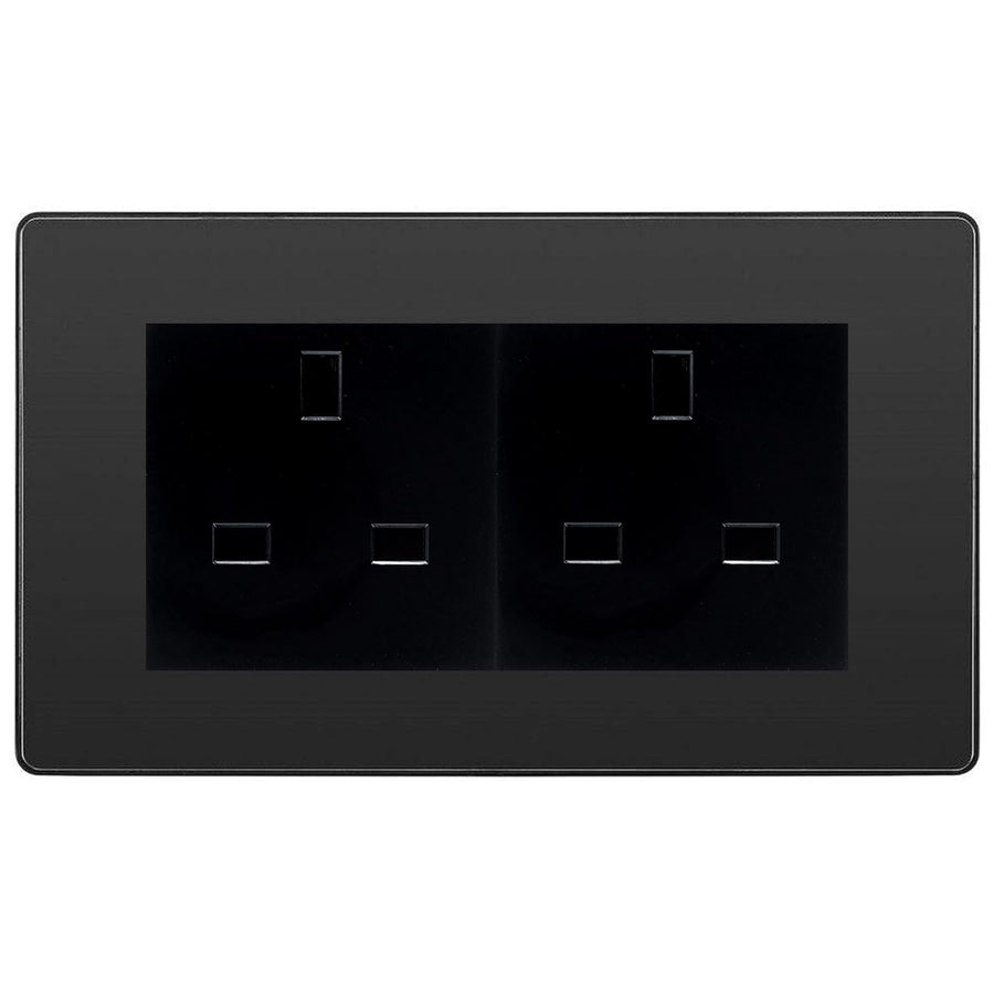BG Evolve Black Chrome 4 Gang 13A Unswitched Socket - PCDBC4GUSSB