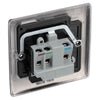 BG Nexus Black Nickel 5A Unswitched Round Pin Socket NBN29B and 25mm Steel Back Box