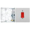 BG Evolve Brushed Steel 1 Gang Single Plate 45A 2 Pole Neon Cooker Switch PCDBS74W with 25mm Steel Back Box