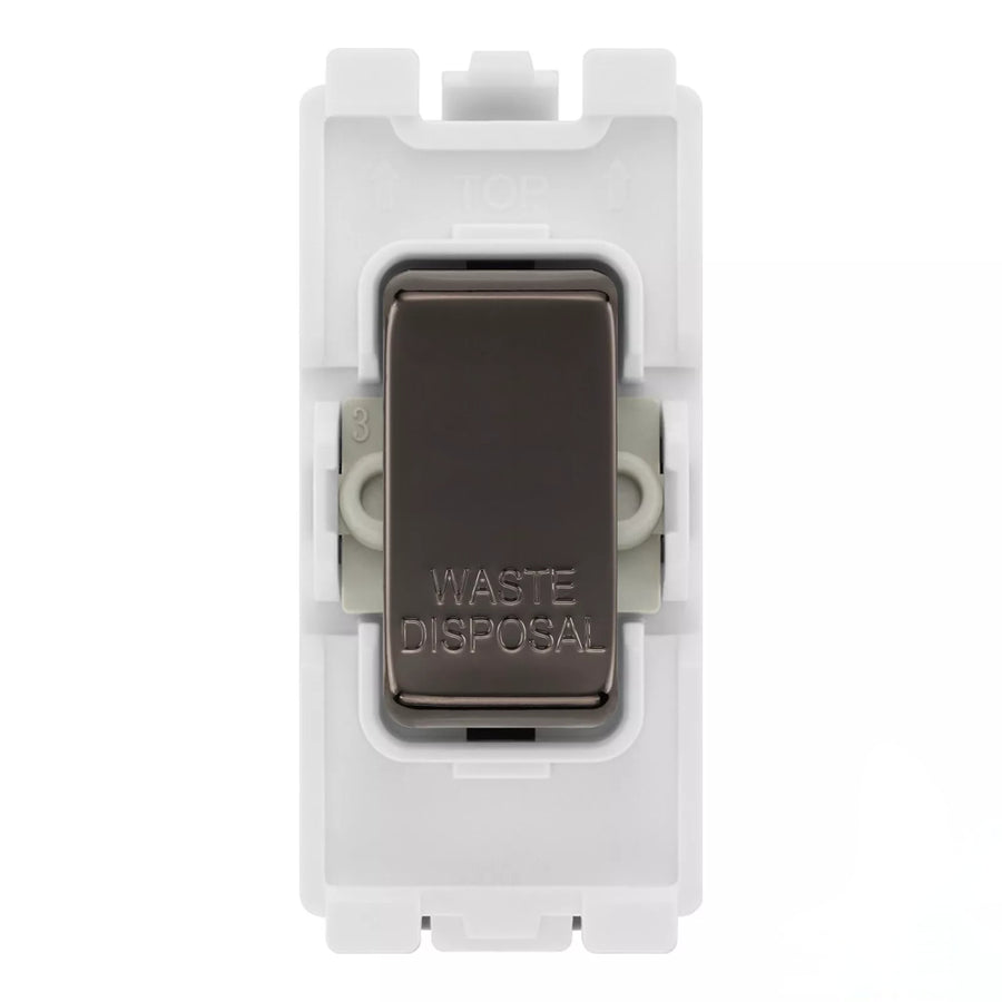 BG RRWDISBN Black Nickel 20 Amp Double Pole Appliance Grid Switch Labelled Waste Disposal