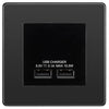 BG Evolve Black Chrome Dual USB Charger 3.1A Output Socket - Black Insert