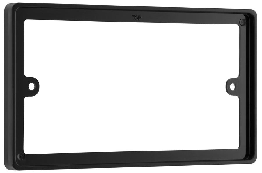 BG Nexus Black 2 Gang Double 10mm Depth Spacer Frame Rectangle Back Box Plate