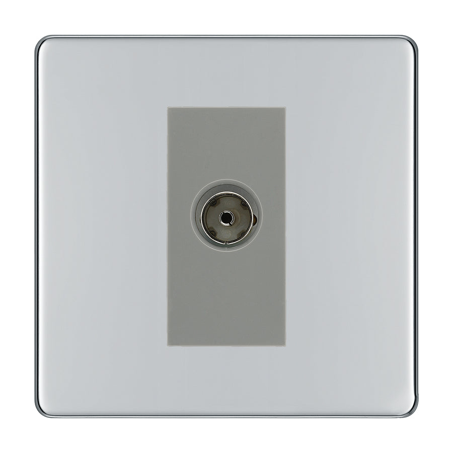 BG Screwless Polished Chrome Co-axial Socket FPC60G