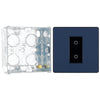 BG Evolve Matt Blue Single Secondary Touch Dimmer Switch PCDDBTDS1B with 35mm Steel Back Box