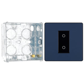 BG Evolve Matt Blue Single Secondary Touch Dimmer Switch PCDDBTDS1B with 35mm Steel Back Box