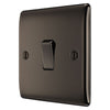 BG Nexus Black Nickel 20A, 16AX 2 Way Single Light Switch NBN12 and 25mm Steel Back Box