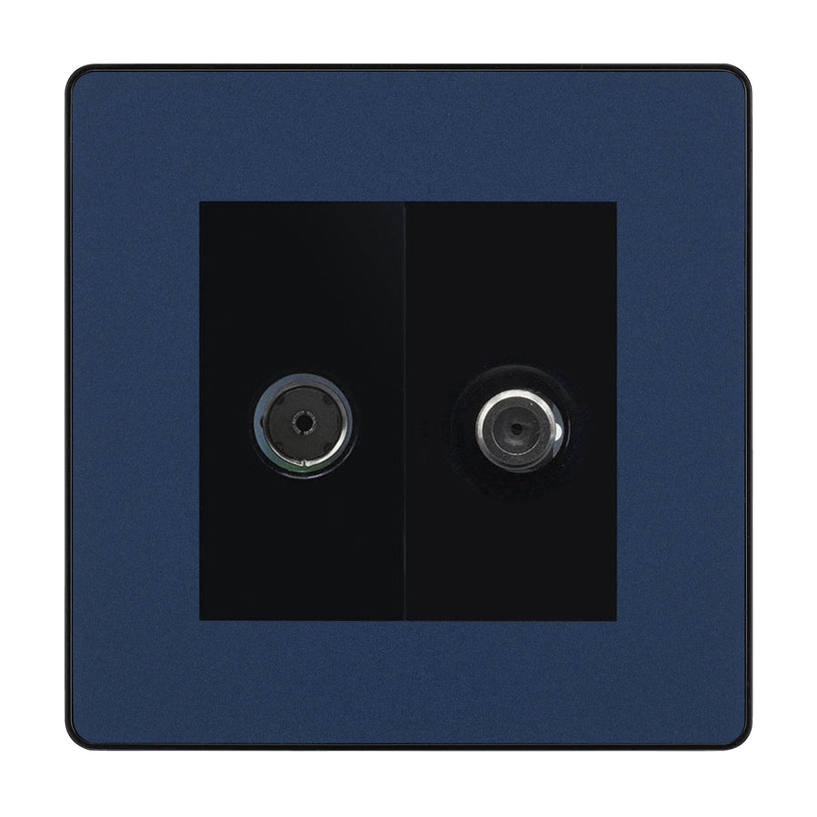 BG Evolve Matt Blue TV & Satellite Socket PCDDBTVSATB
