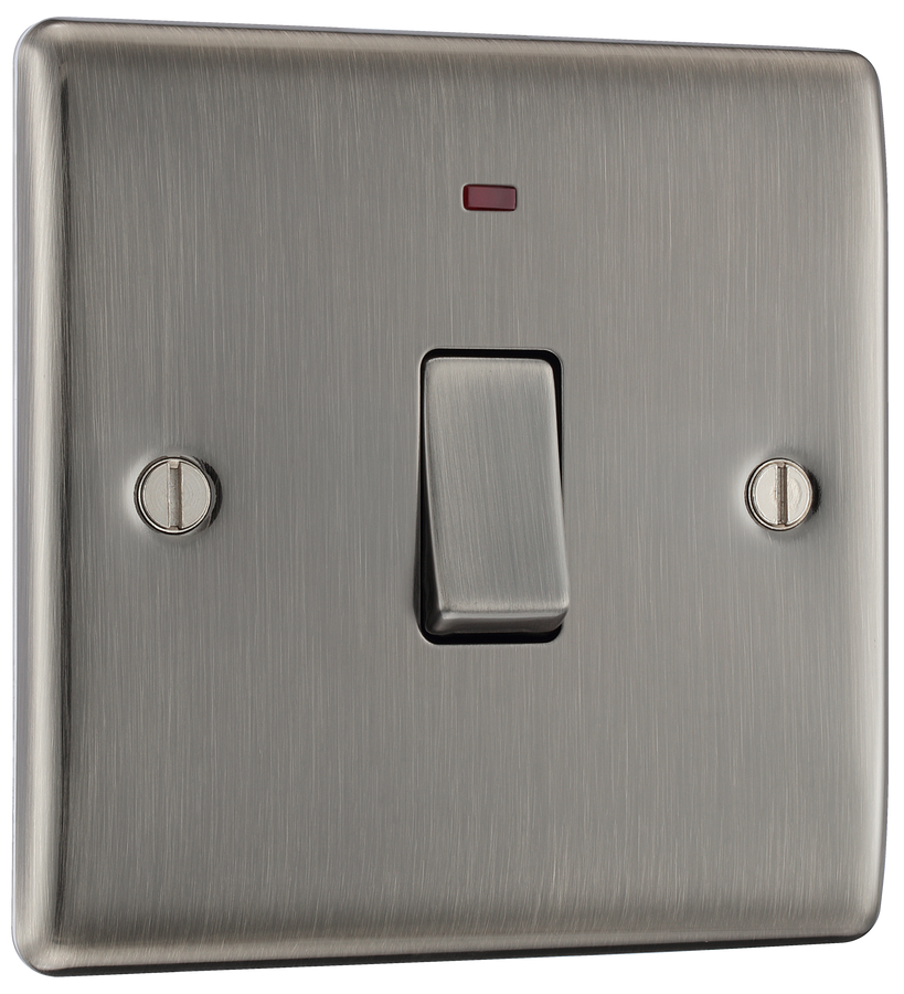 NBI31 Front -  This double pole switch with indicator from British General has been designed for the connection of refrigerators water heaters, central heating boilers and many other fixed appliances. 