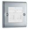 BG Nexus Polished Chrome 2 Gang RJ45 Double Data Outlet NPCRJ452 with 35mm Steel Back Box