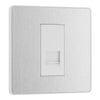 BG Evolve Brushed Steel Single Secondary Telephone Socket PCDBSBTS1W with 25mm Steel Back Box