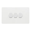 BG Evolve Pearlescent White 3 Gang Custom Grid Dimmer Switch PCDCL83W
