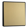 BG Evolve Satin Brass 2 Way Single Edge to Edge Rocker Switch PCDSB12EB with 25mm Steel Back Box