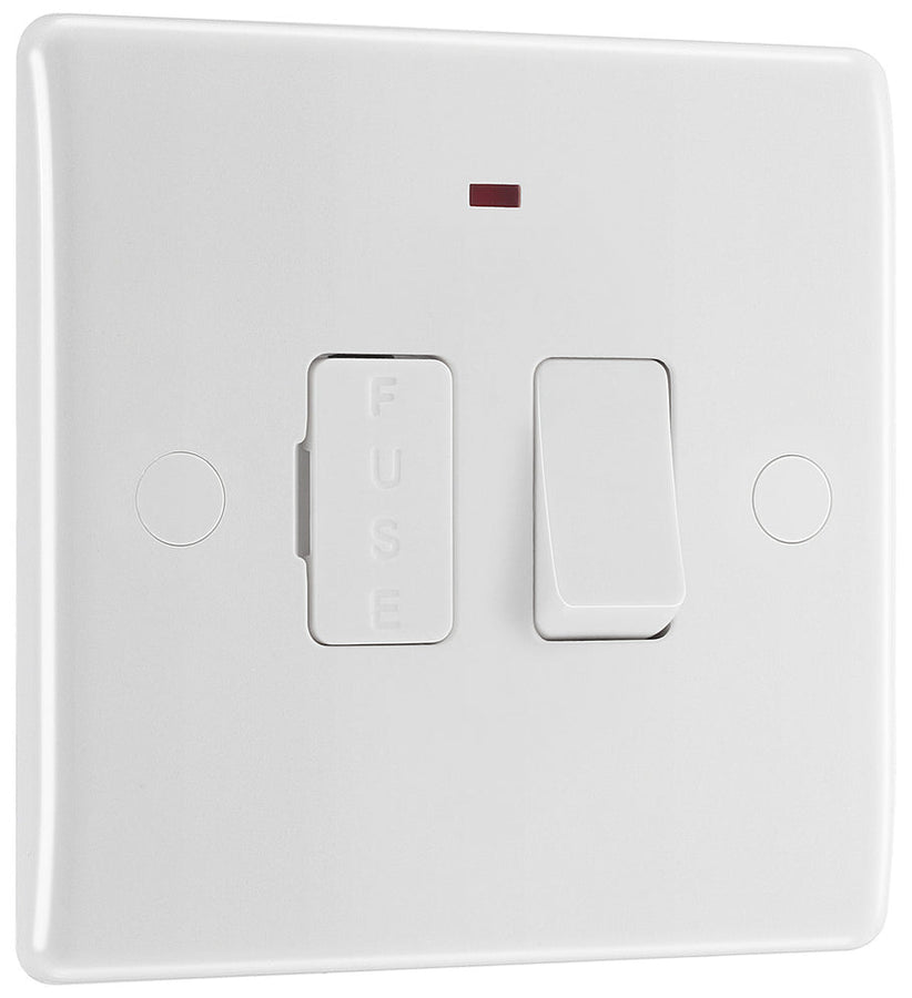 BG 852 Moulded Round Edge | White | 13A 2 Pole Neon Switched Fused Connection Unit