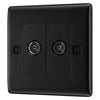 BG Nexus Matt Black Diplex TV/FM Socket NFB66 with 25mm Steel Back Box