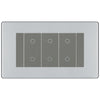BG Nexus Screwless Polished Chrome Triple Secondary Touch Dimmer Switch - Grey Insert