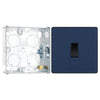 BG Evolve Matt Blue 1 Gang 20A 16AX 2 Way Light Switch PCDDB12B with 25mm Steel Back Box