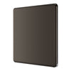 BG Screwless Black Nickel Single Blank Plate FBN94 with 35mm Steel Back Box