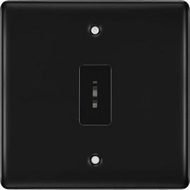 BG Nexus Matt Black 1 Gang 20 Amp Double Pole Secret Key Grid Switch