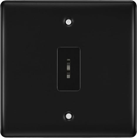 BG Nexus Matt Black 1 Gang 20 Amp Double Pole Secret Key Grid Switch