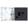 BG Evolve Matt Grey 13A Flex Outlet Neon Switched Fused Connection Unit PCDMG52B with 25mm Steel Back Box