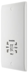 BG 820 Moulded Round Edge | White | 115-230V Dual Voltage Shaver Socket