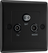 BG NFB67 Nexus Metal Triplex TV/FM/Sat Socket - Black Insert -Matt Black