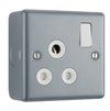 BG MC599 Metal Clad | 1 Gang 15A Switched Round Pin Socket
