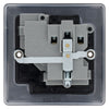 BG Nexus Matt Black 13A Single Switched Socket NFB21B with 25mm Steel Back Box
