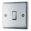 BG Nexus Polished Chrome 20A 16AX 2 Way Single Light Switch NPC12 with 35mm Steel Back Box