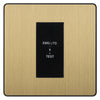 BG Evolve Satin Brass 20AX 2 Way Emergency Lighting Test Key Switch - Key Included - Black Insert