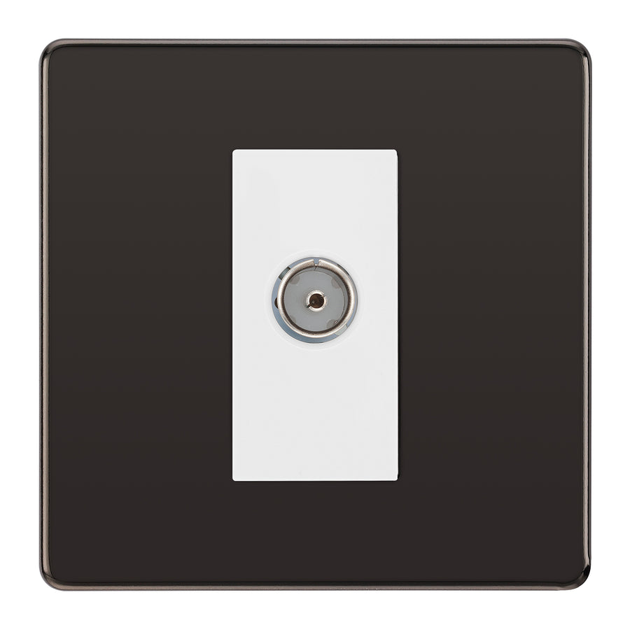 BG Screwless Black Nickel Co-axial Socket FBN60W