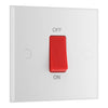 BG 975 Moulded Square Edge | White | 1 Gang 45A 2 Pole Cooker Switch