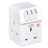 Masterplug MSWRG3 13amp 3 Socket Surge Protected Adaptor - White