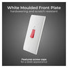 BG 872 Moulded Round Edge | White | 2 Gang 45A 2 Pole Neon Cooker Switch