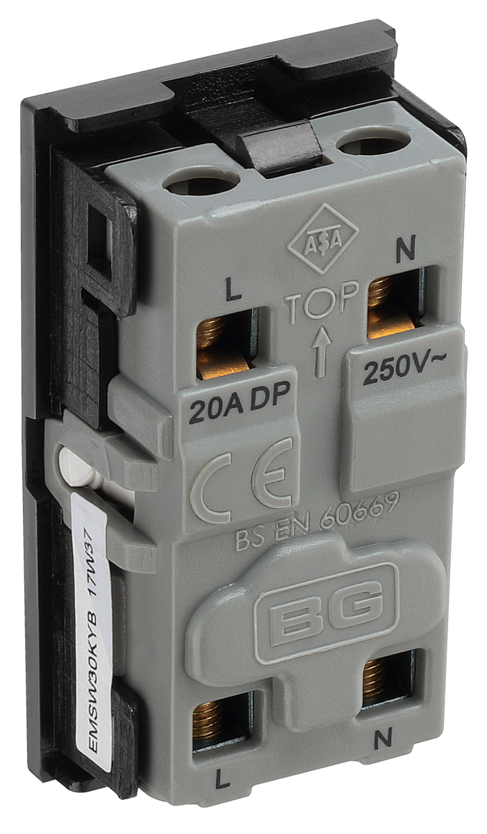 BG EMSW30KYB Euro Module 20A DP Key Switch - Black – The Electrical Outlets