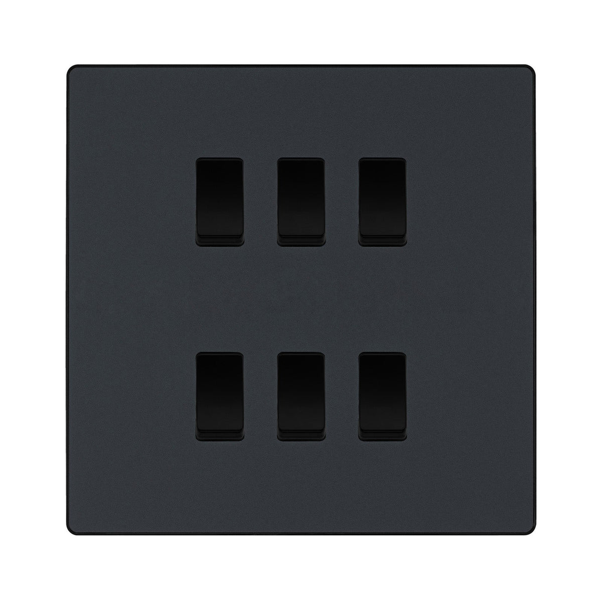 BG Evolve Matt Grey 6 Gang Custom Grid Light Switch – The Electrical ...