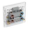 BG Evolve Brushed Steel 1 Gang Single Plate 45A 2 Pole Neon Cooker Switch PCDBS74W with 25mm Steel Back Box
