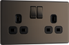 BG FBN22B Nexus Screwless Flat-Plate Double Switched Plug Socket 13A