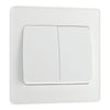 BG Evolve Pearlescent White 2G Wide Rocker Light Switch PCDCL42WW with 35mm Steel Back Box