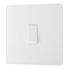 BG Evolve Pearlescent White 20A 2 Way Single Light Switch PCDCL12W with 25mm Steel Back Box