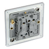 BG Screwless Black Nickel 20A 16AX 2 Way Double Light Switch FBN42 with 25mm Steel Back Box