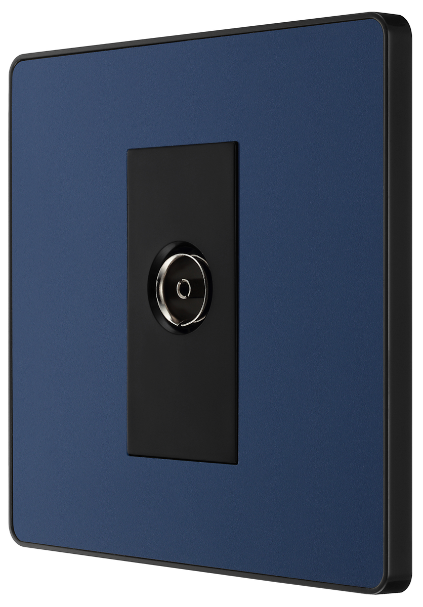 BG PCDDB60B Matt Blue Evolve Co-Axial Socket Outlet - Bla...– The ...