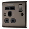 NBN21U2B Front - This 13A single power socket from General comes with two USB charging ports allowing you to plug in an electrical device and charge mobile devices simultaneouslBritish y without having to sacrifice a power socket.