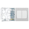 BG Evolve Brushed Steel 2G Wide Rocker Light Switch PCDBS42WW with 35mm Steel Back Box