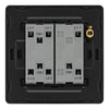 BG Evolve Black Chrome 2 Way Triple Edge to Edge Rocker Switch PCDBC43EB with 25mm Steel Back Box