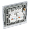 BG Nexus Polished Chrome 2 Gang RJ45 Double Data Outlet NPCRJ452 with 35mm Steel Back Box
