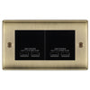 BG Nexus Antique Brass 4G Euro Plate with 2X USB-A Dual Chargers – Black Insert