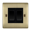 BG Antique Brass 2 Gang Custom Intermediate Light Switch