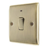 BG Nexus Antique Brass 20A Double Pole Neon Switch NAB31 with 25mm Steel Back Box